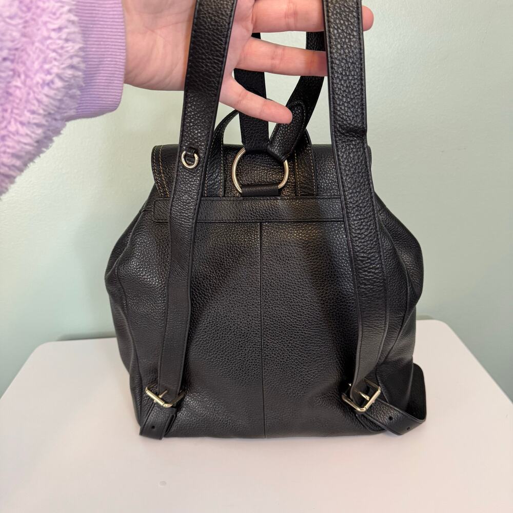 Coach Pennie Backpack Black 6145 Pebbled Leather Luxury Dark Academia Minimalist - Picture 5 of 13